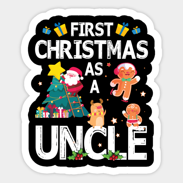 First Christmas As A Uncle Merry Xmas Noel Day Niece Nephew Sticker by bakhanh123